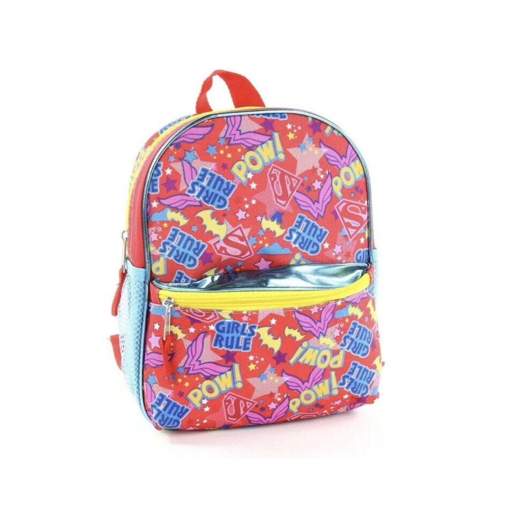 DC Superhero Girls  All Over Print Mini Backpack 8"x10"  EUC‎
